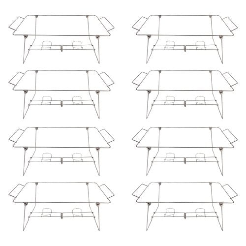 Hyuetrsa 8 Pcs Buffet Wire Rack Buffet Rack, Reusable Buffet Wire Rack Chafing Stand for Catering Pan Food Dish Serving Tray Buffet Birthday Supply (Silver)