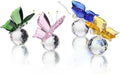 H&D Hyaline & Dora Crystal Butterfly Figurine Set - Elegant Cut Glass Statues | Pack of 4