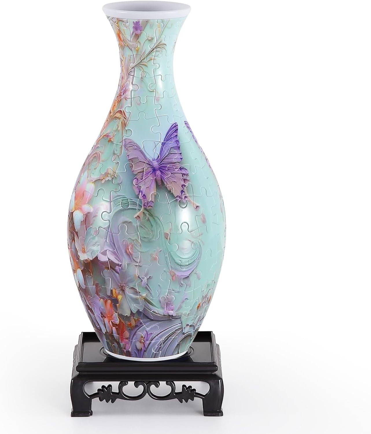 Wowsome 3D Puzzle Vase - Unique Jigsaw Design for Flower Arrangements | Pink Butterfly Decor