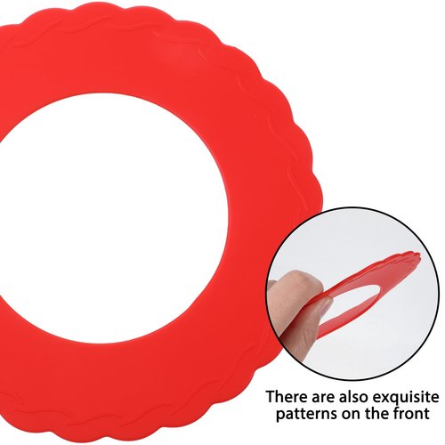 Ezymivs 4 Pcs Mini Pie Crust Shields, Pie Crust Protector for Edges Baking Silicone Crusts Shield for 4 to 6 in (Red)