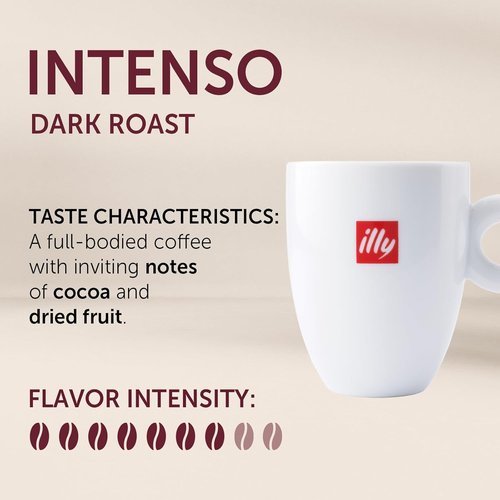 Illy Coffee K-Cup Pods - Intenso Dark Roast 100% Arabica | Premium Italian Coffee, 32 Count