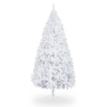 Bonnlo 6 ft White Unlit Artificial Christmas Pine Tree Xmas Tree Holiday Party Decoration with Sturdy Metal Stand, Full 1100 Tips Branch for Indoor and Outdoor