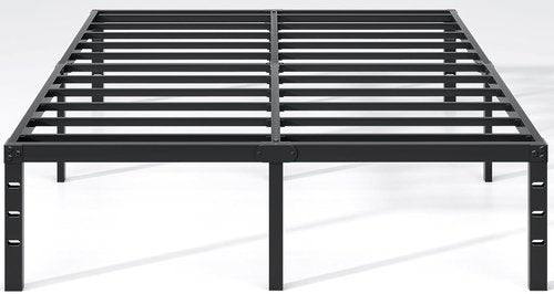 Jeton Metal Bed Frame - Full Size Sturdy Mattress Foundation with Storage | Easy Assembly, Black, 16 Inch