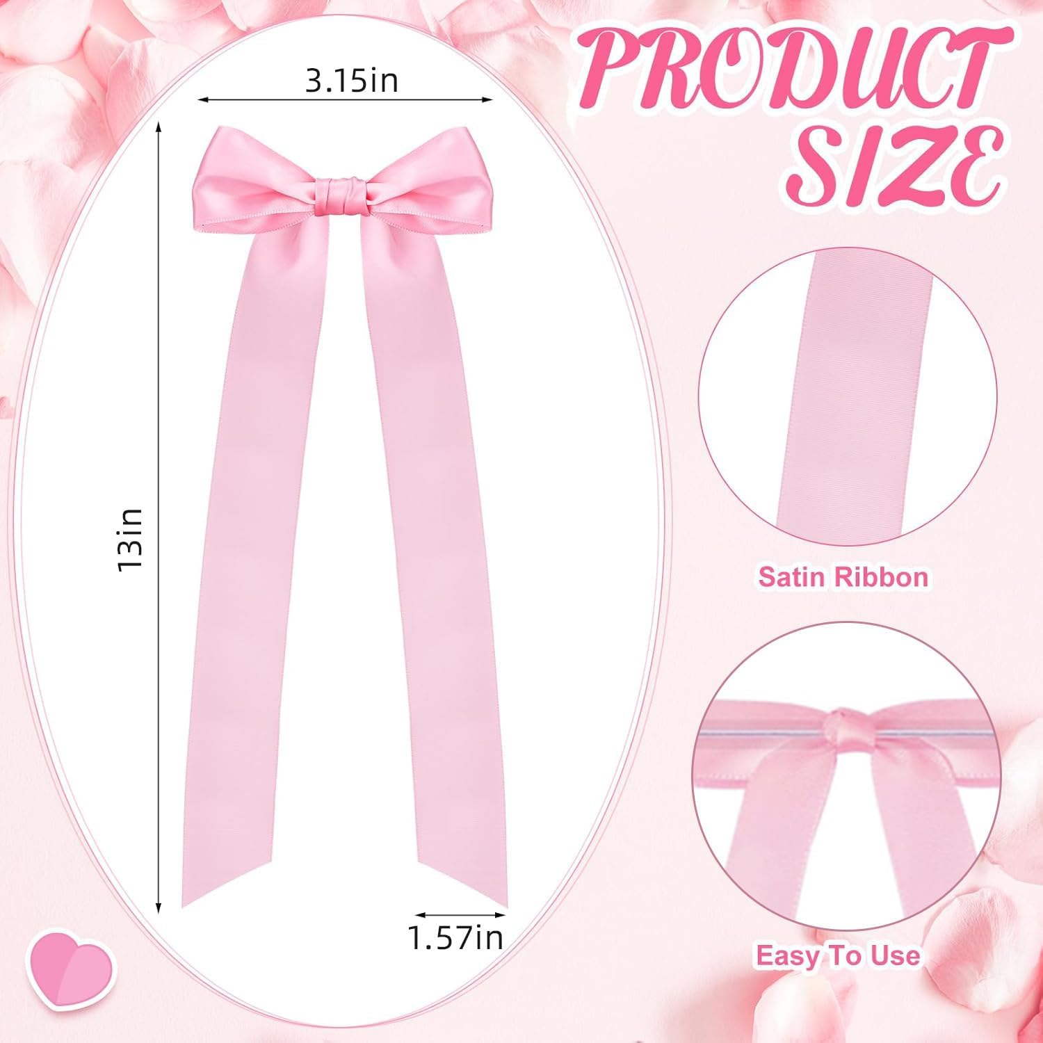 Regine Switzerland 16-Piece Pink Candlestick Bow Set - 13-Inch Ribbon Decor for Weddings & Parties