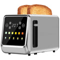 Touch Screen Toaster 2 Slice, Bagel Toasters with LCD Display, Stainless Steel Smart Digital Toasters with Single Slot Toasting,Extra Wide Slots Toaster with Memory/Bagel/Defrost/Reheat Functions