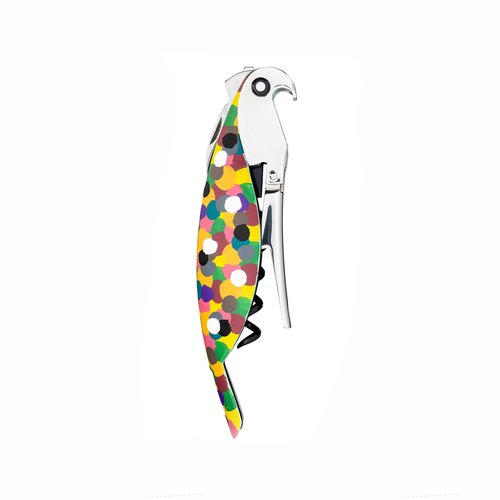 Alessi AAM32 1 Parrot - Sommelier Design Corkscrew, Cast Aluminum and PC, Molticolor