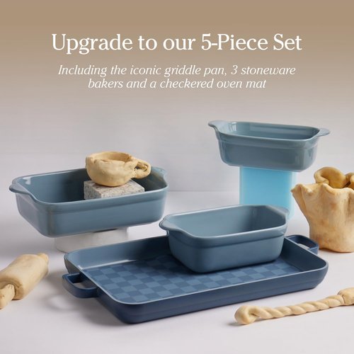 Our Place Mini Griddle Pan | 9" (2 Qt) Nonstick Ceramic Griddle Pan for Stovetop & Oven | PFAS-Free, Oven-Safe up to 450°F, Easy-Grip Handles | Blue Salt