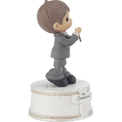 Precious Moments Holy Communion Boy Figurine, Wind Up Musical First Communion Gift for Boys, Resin Religious Keepsake
