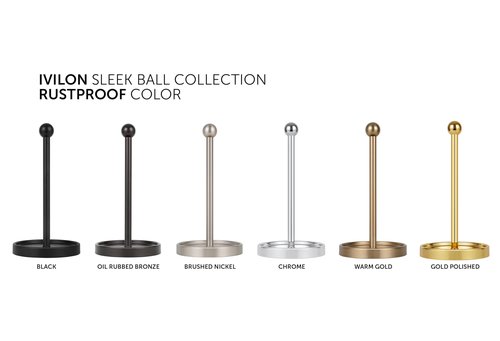 Ivilon Countertop Paper Towel Holder - Modern Sleek Ball Minimalist Design - Color Warm Gold