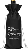 Black Retirement Wine Bag Retirement Gifts for Women Men Farewell Gifts for Coworkers Going Away Gift for Friends Boss