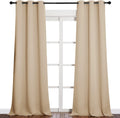 NICETOWN Room Darkening Grommet Panels - 90-Inch Baby Room Curtains in Biscotti Beige (1 Pair)