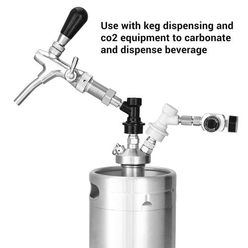 TMCRAFT Mini Keg Dispenser, Stainless Steel Double Ball Lock Mini Keg Spear, Quick Fitting Beer Connector with 50'' Beer Hose for Mini Keg Growler