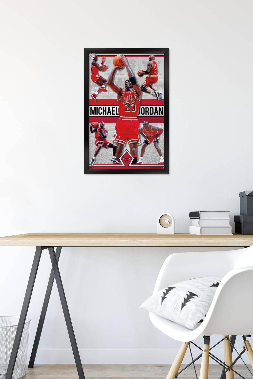 Trends International Michael Jordan - Collage Wall Poster, 14.725" x 22.375", Black Framed Version