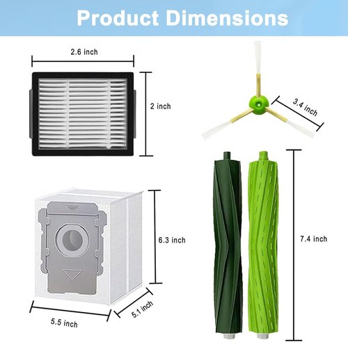 iRobot Replacement Parts | Vacuum Cleaner Accessories - 1 Roller Brush, 4 Filters, 4 Side Brushes, 6 Dust Bags