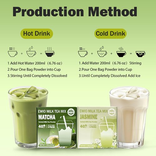 Milk Tea Mix Jasmine Flavor Instant Milk Tea Powder 40g x5 Packs