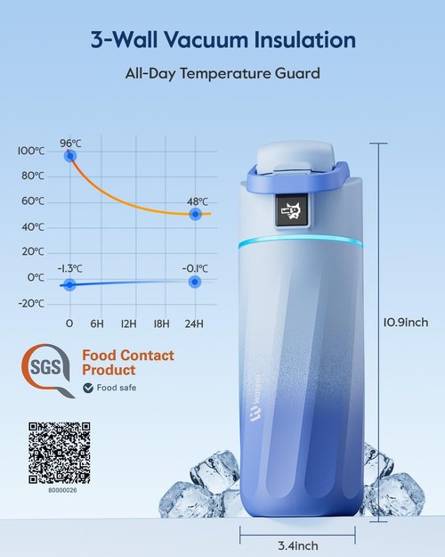BOOST Smart Water Bottle - 16oz Kids Water Bottle with Reminder & Tracker | BPA-Free Stainless Steel