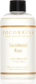 COCORRÍNA Reed Diffuser Refill - Sandalwood Rose Scent | 6.7 Fl. Oz with 8 Sticks