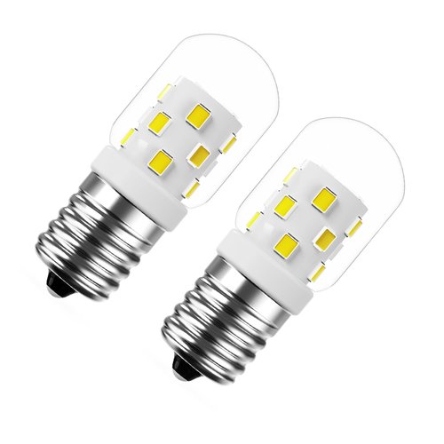 SORGTBL 120v E17 Base Microwave Led Light Bulb, 40W Equivalent Whrilpool Microwave Light Bulb,3w dimmable 400 Lumens, for Range Hood Refrigerator Stove, 2 Pack (6000K Daylight White)