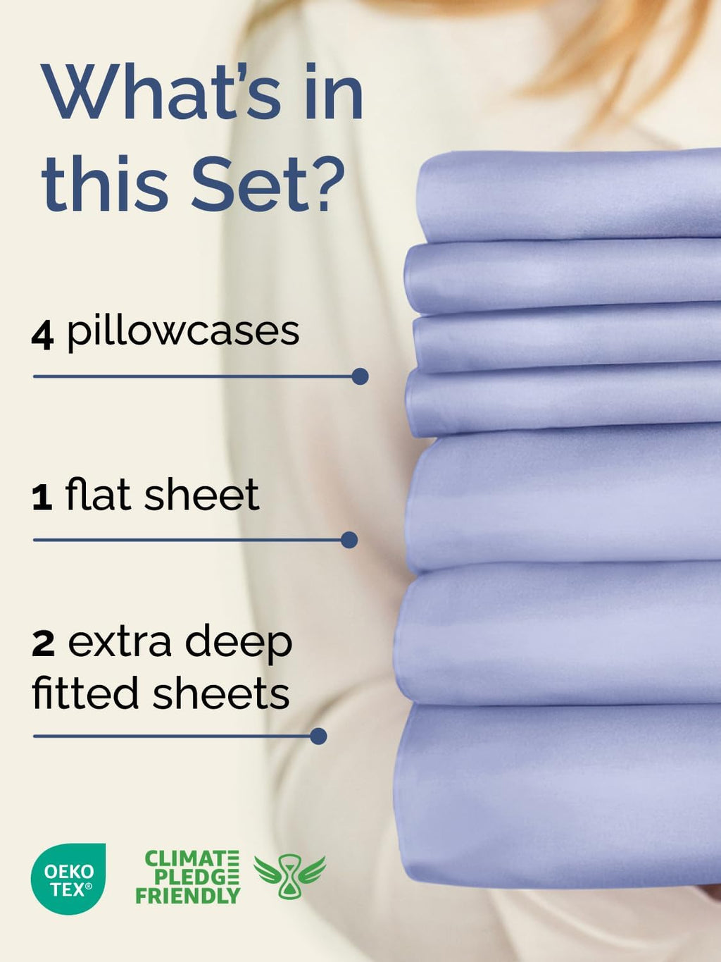 Skiennix Extra Deep Split King Sheet Set - 7 Piece Breathable Cooling Bedding - Soft Wrinkle-Free Lavender