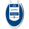 Bemis Aurora Slow Close Toilet Seat, Easy Clean Hinges and Adjustable Perfect Fit Plastic Seat, Made in USA, Elongated, White