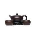 SILINE Fine Zisha Teapot Set,China Genuine Yixing Black Golden Clay Tea Pot 8.4 Oz with 2 Cups,Infuse Brew Kungfu Tea Maker Set