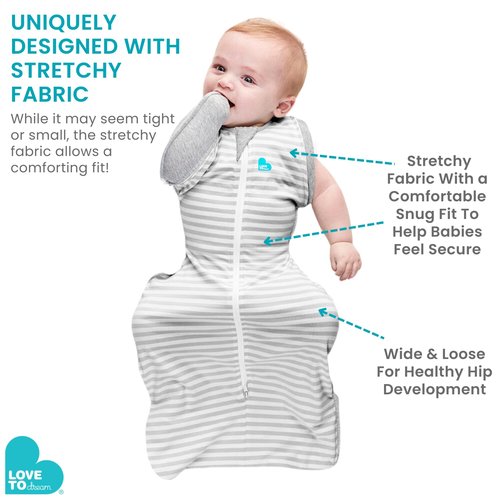 Love to Dream Swaddle UP Transition Bag Warm - Patented Zip-Off Wings, Gently Help Baby Safely Transition from Being Swaddled to Arms Free - Medium 13-19 lbs, White