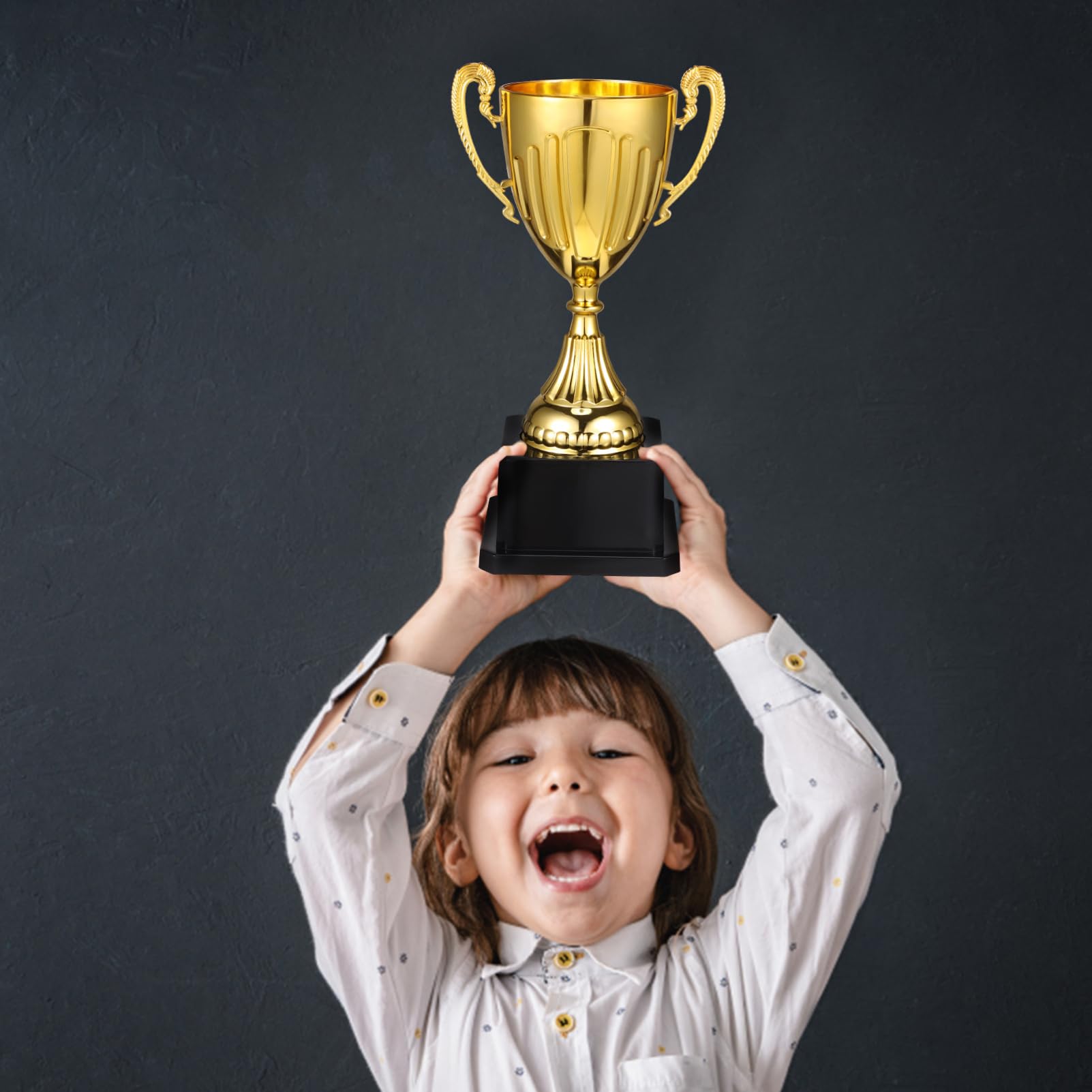 DOITOOL Gold Awards Trophy: Golden Trophies Awards Plastic Trophy Cup Rewards Winning Prize for Footabll Rewards Sports Tournaments, Birthday Party, Competitions