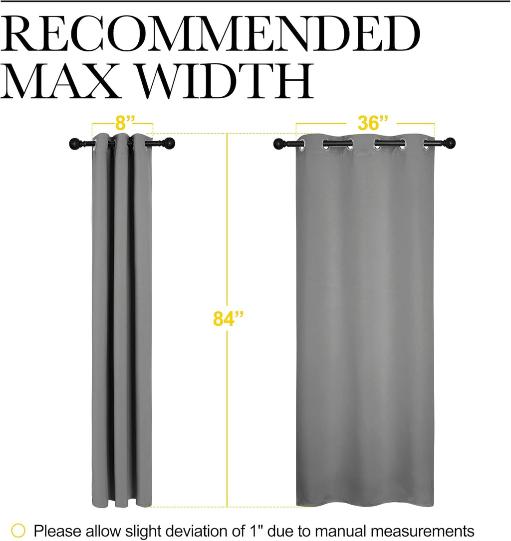 NICETOWN Thermal Insulated Blackout Curtains - Silver Grey Grommet Drapes for Office & Nursery | 2 Panels (W42 x L84-Inch)