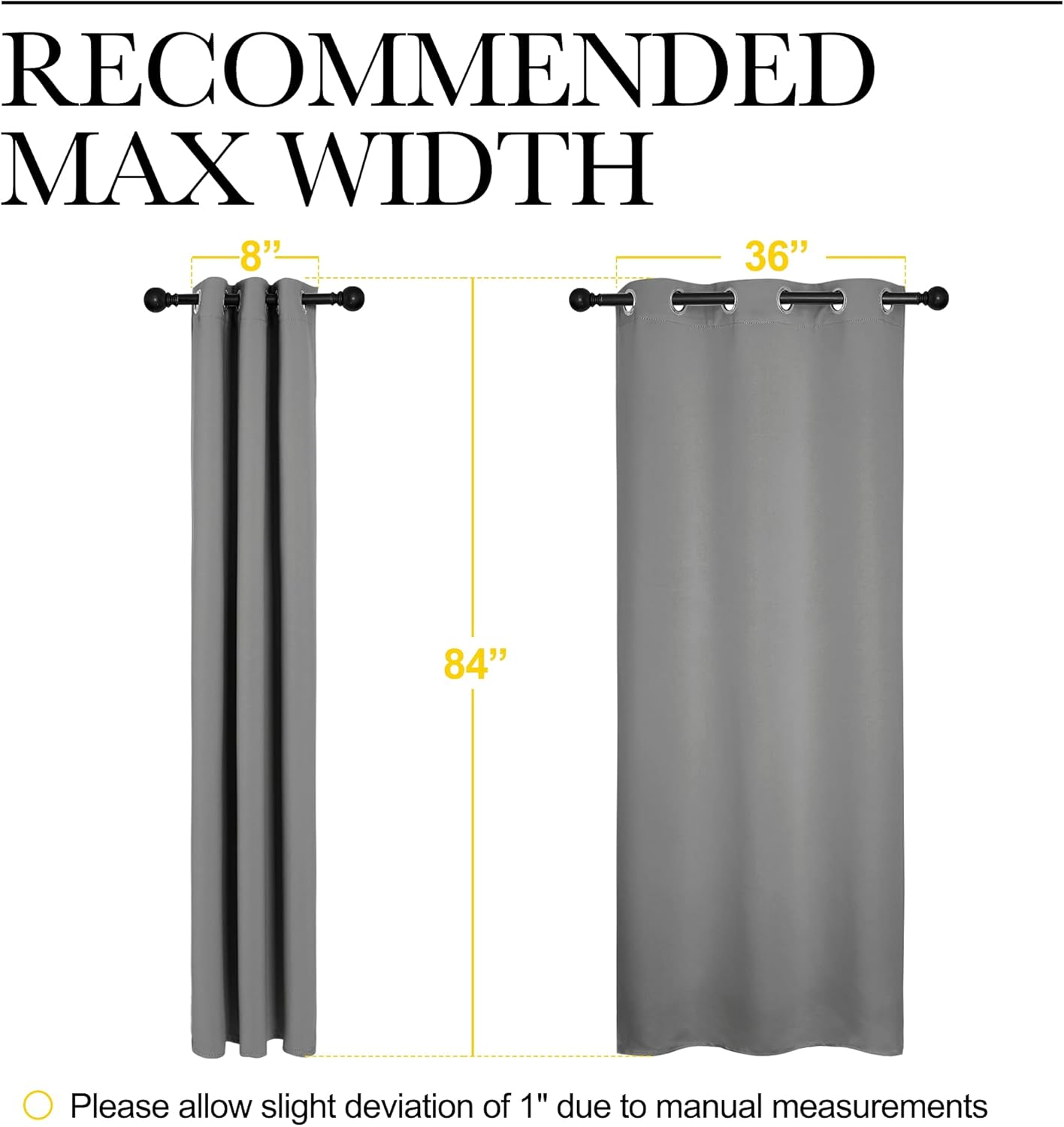 NICETOWN Thermal Insulated Blackout Curtains - Silver Grey Grommet Drapes for Office & Nursery | 2 Panels (W42 x L84-Inch)