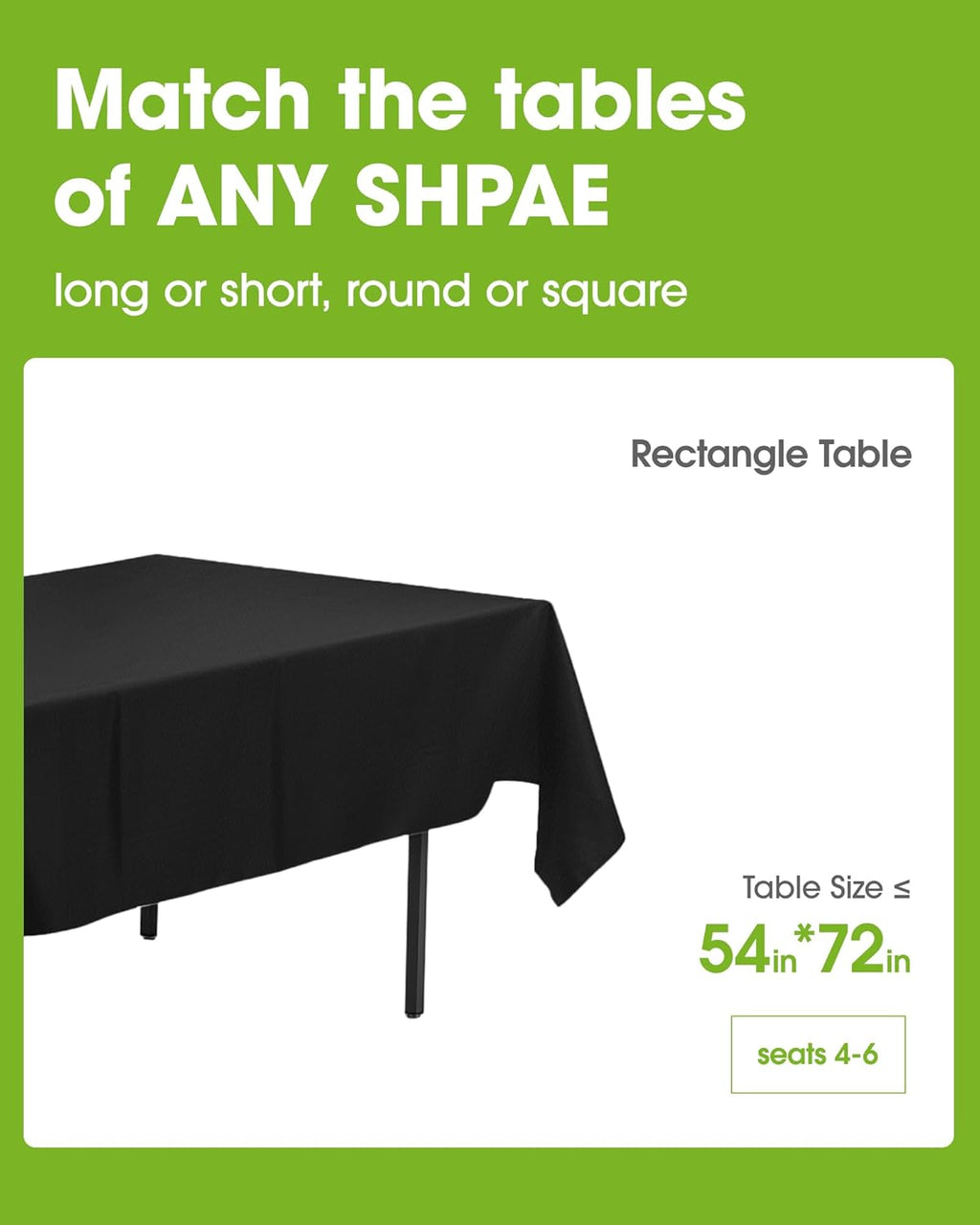 Pureegg Disposable Plastic Table Cloths - 10 Pack, 54 x 72 Inch, Leakproof & Sturdy for Halloween Decor