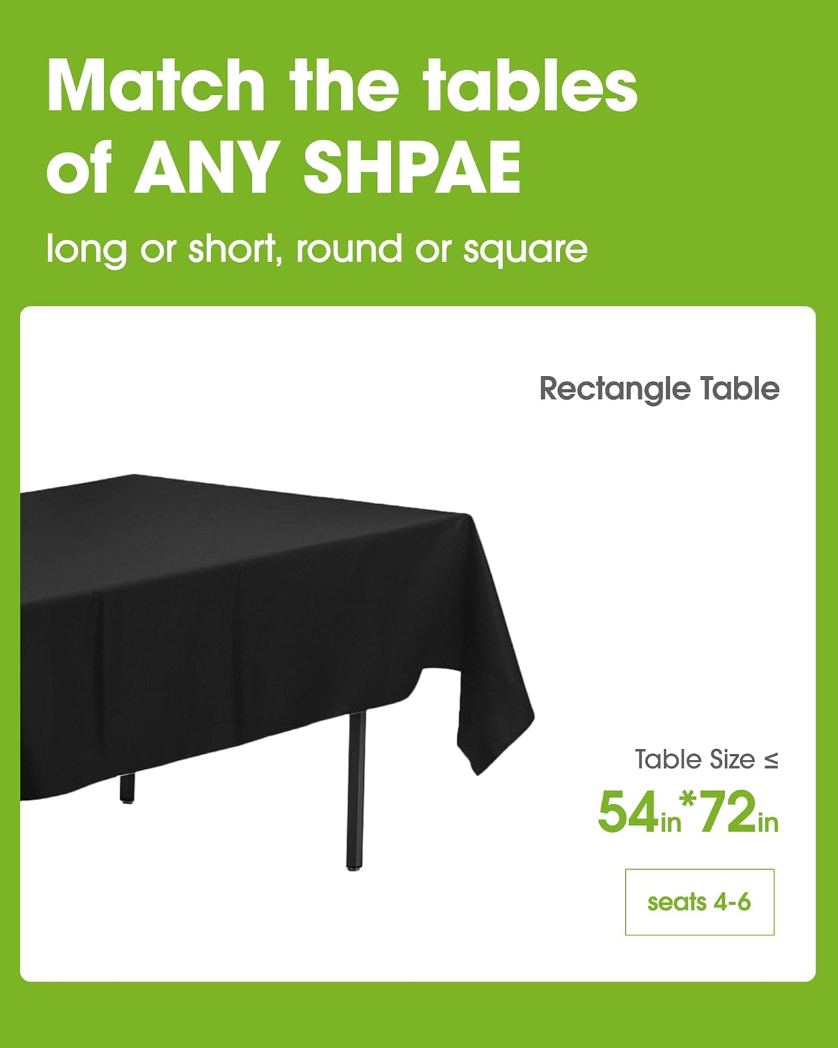Pureegg Disposable Plastic Table Cloths - 10 Pack, 54 x 72 Inch, Leakproof & Sturdy for Halloween Decor
