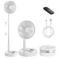 Edvision 8" Portable Oscillating Standing Fan, 8000mAh Rechargeable Pedestal Fan with Remote, Foldable Quiet Travel Fan, 8H Timer, Height Adjustable, Floor & Desk fan for Bedroom, Camping, Office