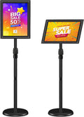 Skiennix Sign Holder Stand 8.5x11″ - Adjustable Freestanding Display Frame for Business & Store - Black