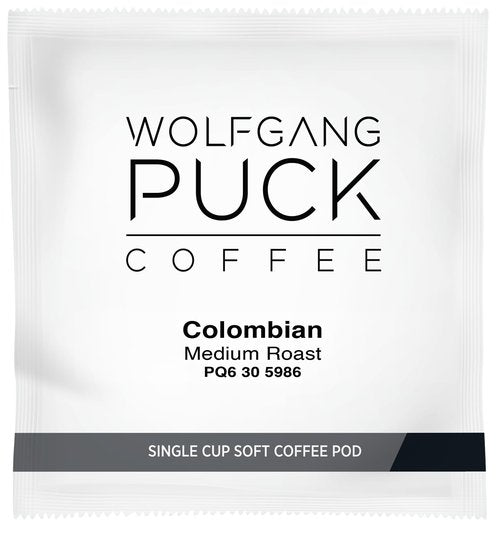 Wolfgang Puck Coffee, Colombian Organic Fair Trade, 9.5 Gram Soft Pod, 18 Count (Pack of 6)