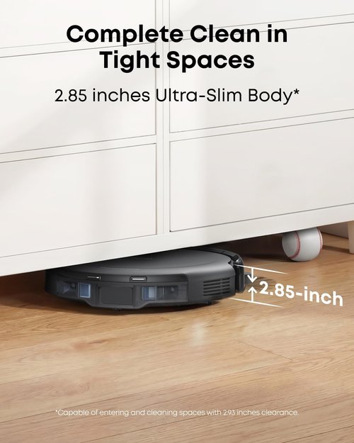 Eufy C10 Robot Vacuum - Self-Emptying with 8 Weeks Hands-Free Operation | Advanced Smart Mapping & LiDAR Navigation, 2.85-Inch Slim Design, Powerful Suction for Pet Hair