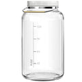 Qianfenie 2 Gallon Glass Jar with Airtight Lid, Wide Mouth Mason Jar with Lids(7600ML), Set of 1, 2 Gallon Large Glass Jar with Lid and Stainless Steel Handle