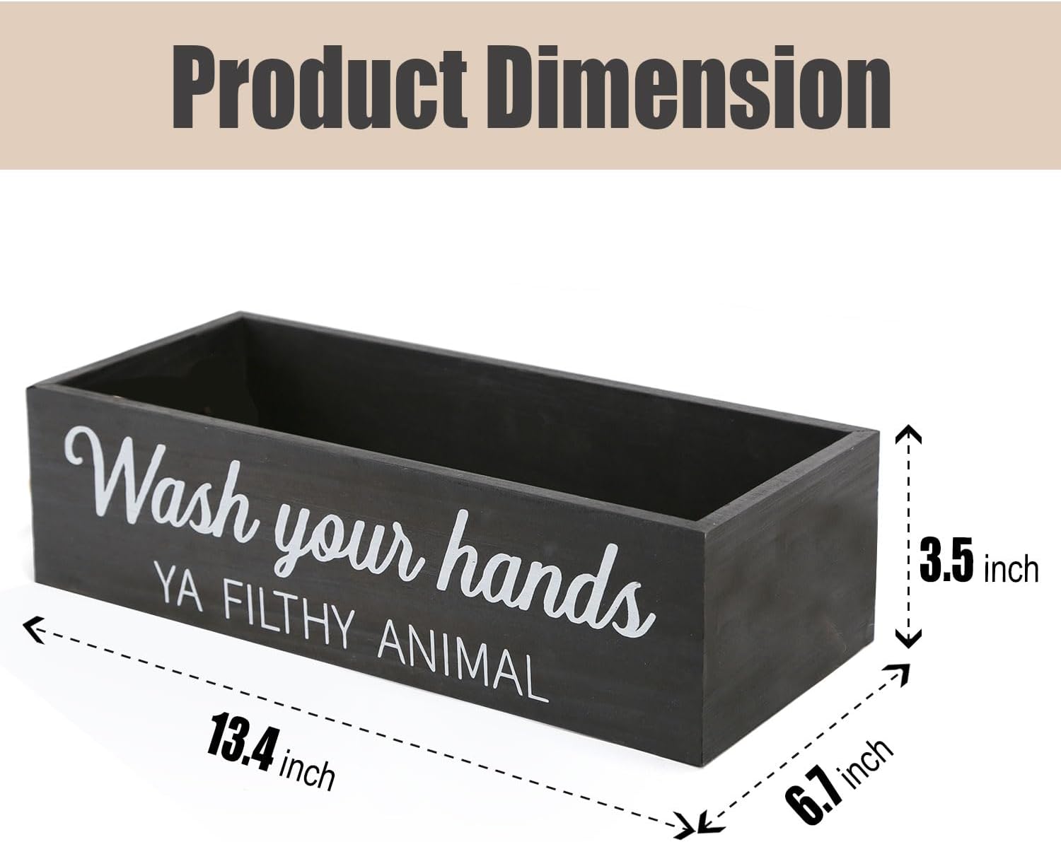 Skiennix Bathroom Decor Box - Rustic Toilet Paper Basket with Farmhouse Signs | Black Color