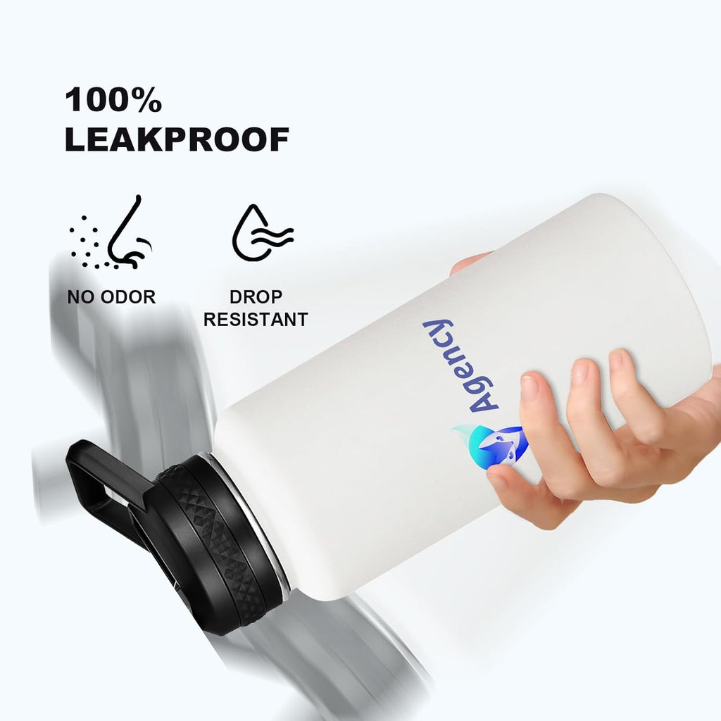 Skiennix Personalized Water Bottles - Custom Text Logo Print | 32oz, 25 Pcs, Double Wall, Leakproof