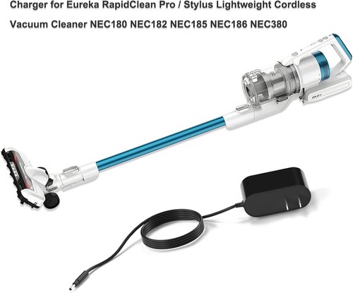 FGIEU Vacuum Charger Compatible with Eureka NEC180 NEC182 NEC185 NEC186 NEC380 NEW400 NEC480 RapidClean Pro/Stylus Lightweight Cordless Vacuum Cleaner Replacement MC2805A P0801Charger Cord.