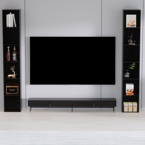 QieerHior Tall Narrow Bookshelf 6-Tier Bookcase,70.5" Skinny Thin Corner Shelf Slim Storage Cabinet,Wood DVD CD Media Cube Organizer Tower Rack for Small Spaces, Bedroom, Living Room, Office,Black