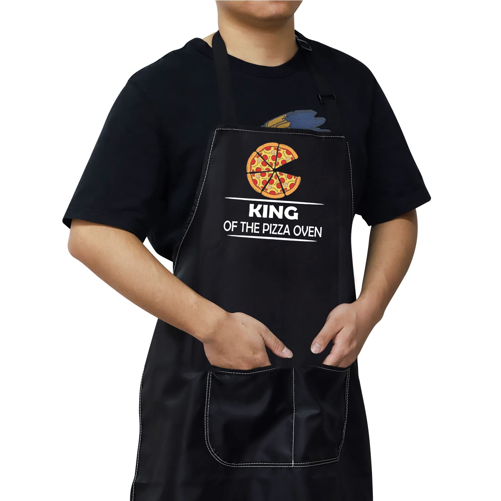 BWKTOP Pizza Maker Apron - King Of The Oven Pizzeria Apron With Pocket For Chef Dad
