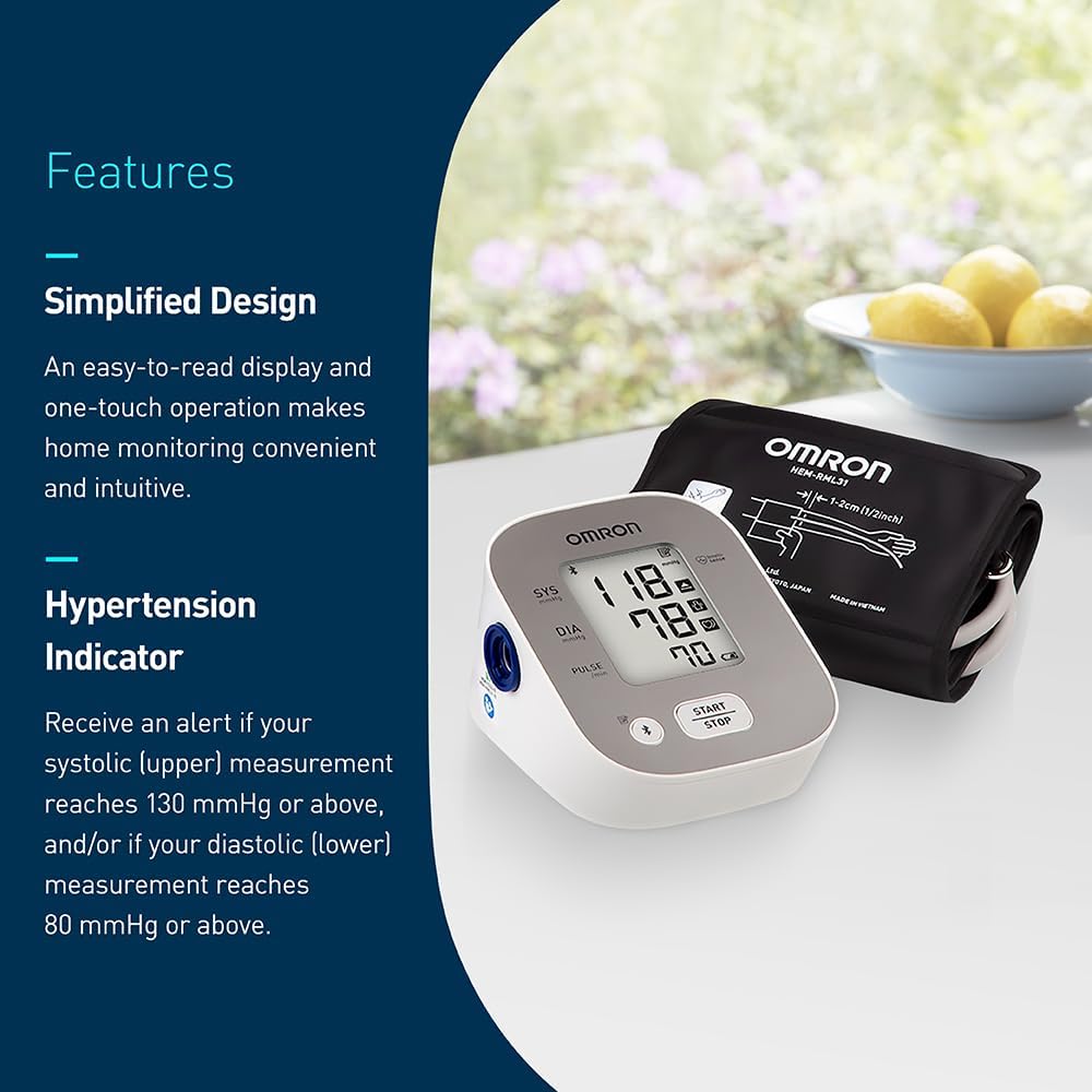 OMRON Blood Pressure Monitor - Clinically Validated Upper Arm Cuff for Home Use - Connect App Enabled