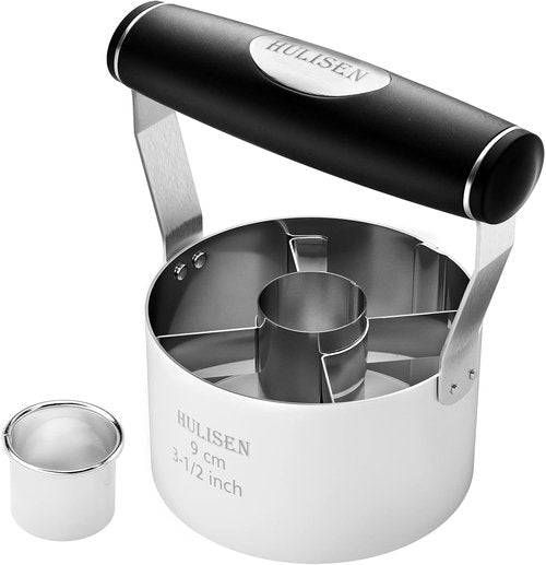HULISEN Donut Cutter - 3.5 Inch Stainless Steel Doughnut Cutter with Soft Grip Handle | Professional Baking Tool