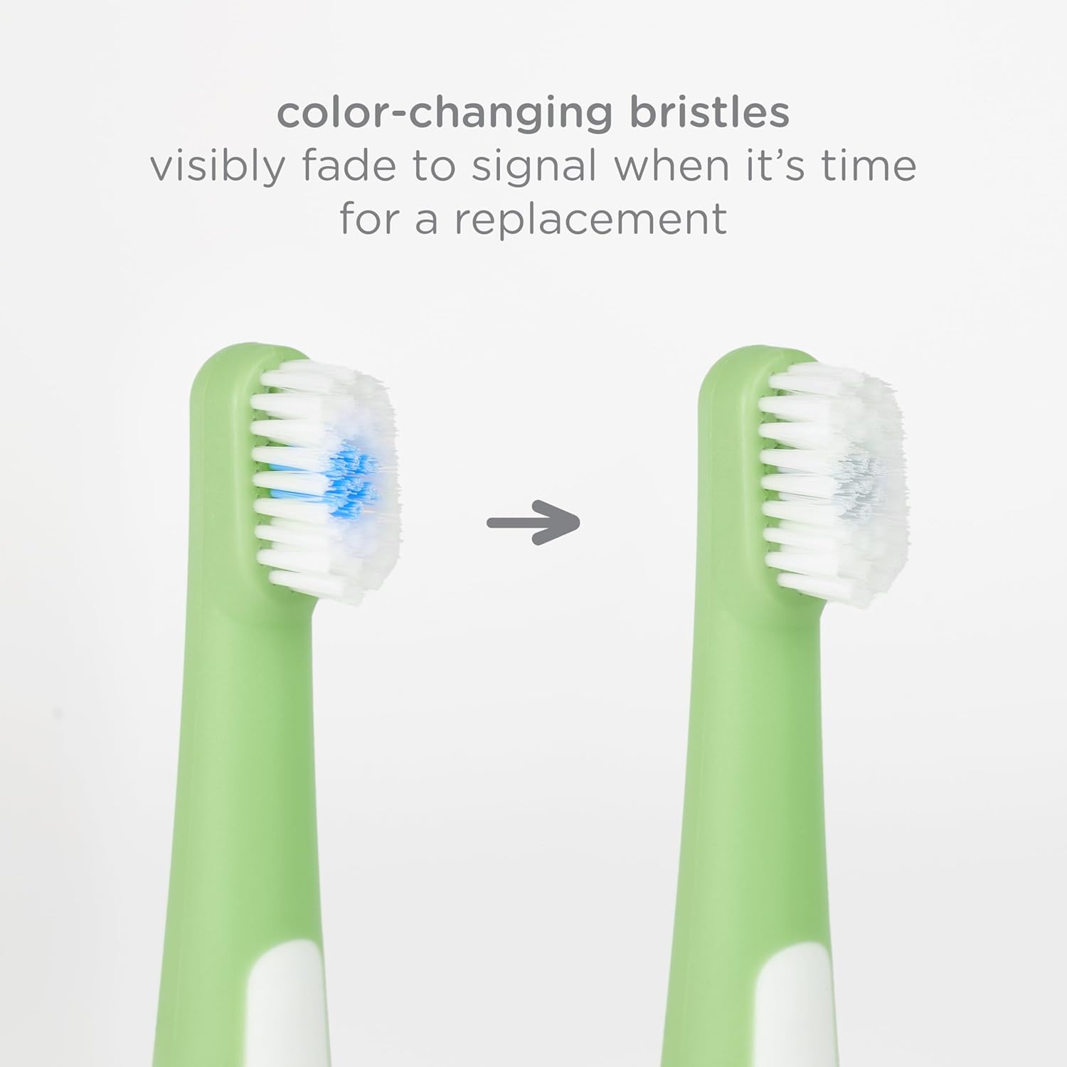 Ubbi Grow With Me Toothbrush Training Set - 360° Food-Grade Silicone & Soft Bristles | Polaris Blue & Zest Green