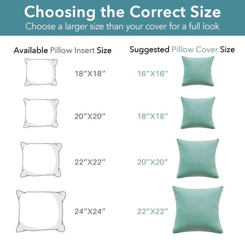 Oubonun 18x18 Inches Pack of 2 Throw Pillows Inserts, White Square Cushion Inner Soft Fluffy Plump Stuffer Pillows Inserts for Sofa Bed Couch