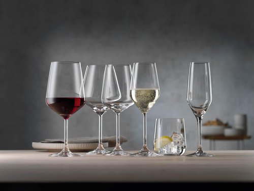 Spiegelau Style Red and White Wine Glasses, Modern Stemmed Wine Glasses, Elegant Glassware for Dinner Parties, Home Bar Cart Accessories, Hosting Essentials, and Wedding Gifts, Set of 12
