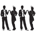 Beistle 4 Piece Great 20's Silhouettes, 36.75"/37", Black/White