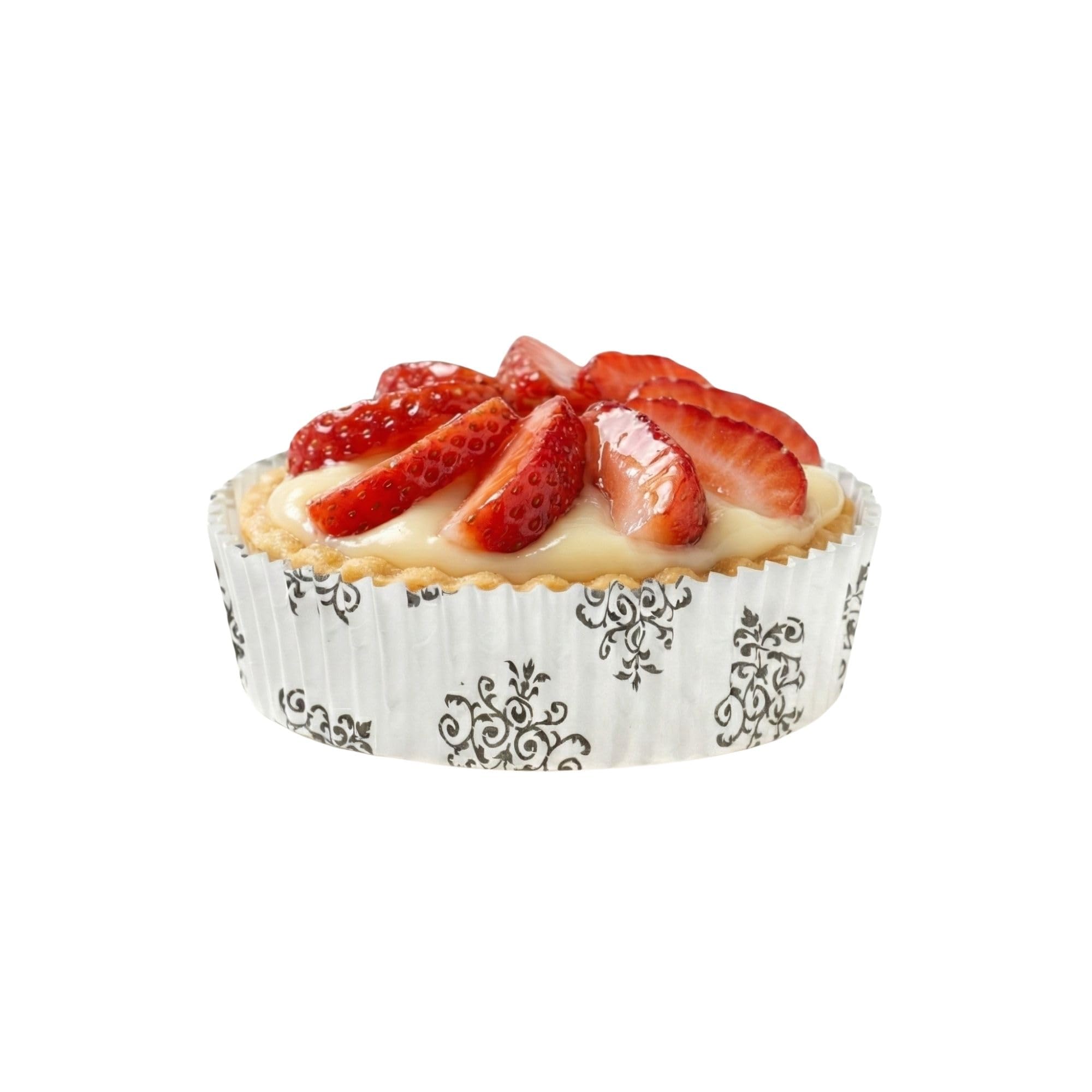 Panificio 4 Ounce Baking Cups, 200 Ridged Cupcake Liners - Oven-Ready, Freezable, Black And White Paper Muffin Cases, Disposable, Vintage Floral, For Wedding Parties, Baby Showers - Restaurantware