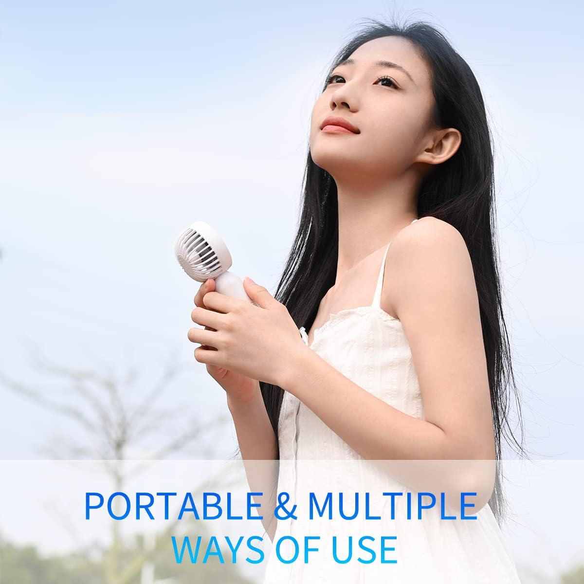 Skiennix Mini Portable Fan - Lightweight Handheld Design with 3 Speeds | USB Rechargeable for Travel & Outdoor Use