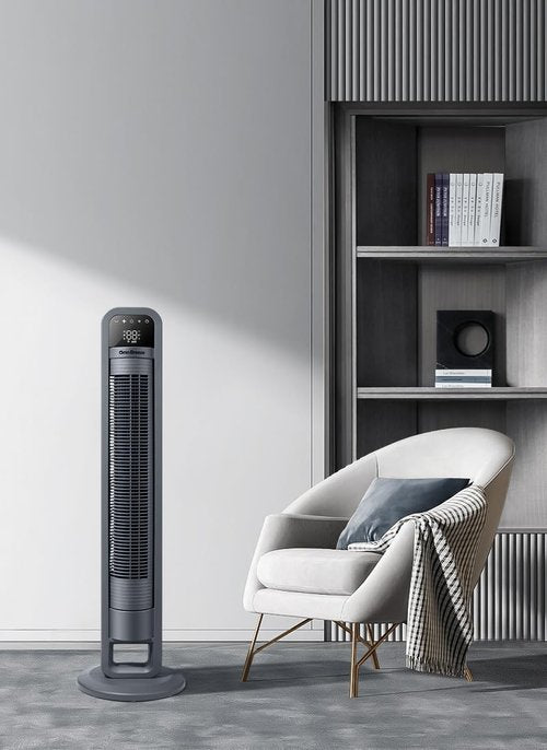 OmniBreeze Digital Electric Tower Fan, Inner Oscillation with Remote Control, LED Display, Standing Bladeless Floor Fans Cooling and Quite Indoor Living Room Bedroom use (40Inch)